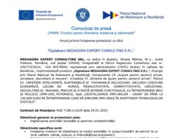 Comunicat de Presa PNRR : Digitalizare MEDAGORA EXPERT CONSULTING S.R.L. Comunicat de Presa PNRR : Digitalizare MEDAGORA EXPERT CONSULTING S.R.L.